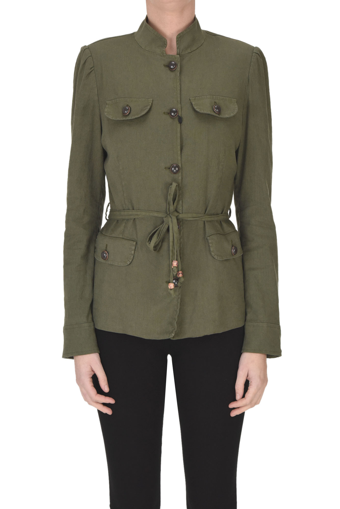 Shop Bazar Deluxe Safari Stile Jacket In Olive Green