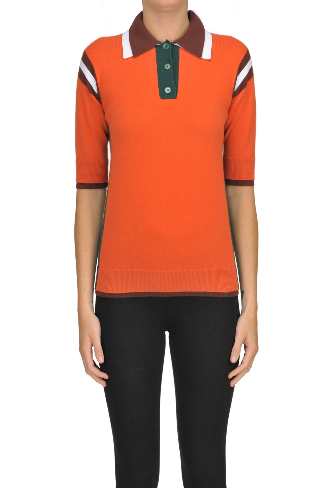 Rochas Polo Style Pullover In Orange