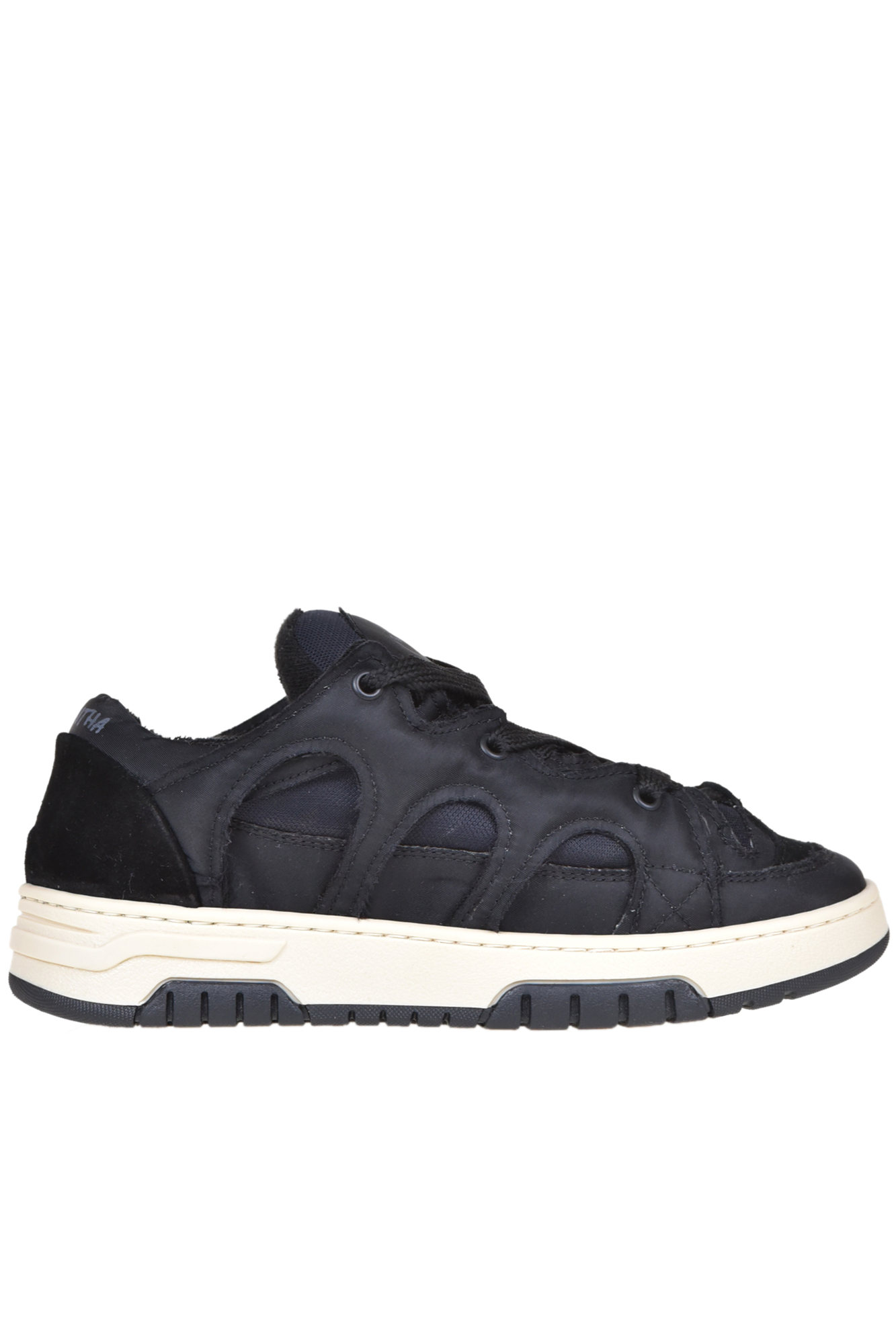 Santha Suede And Techno Fabric Sneakers In Black
