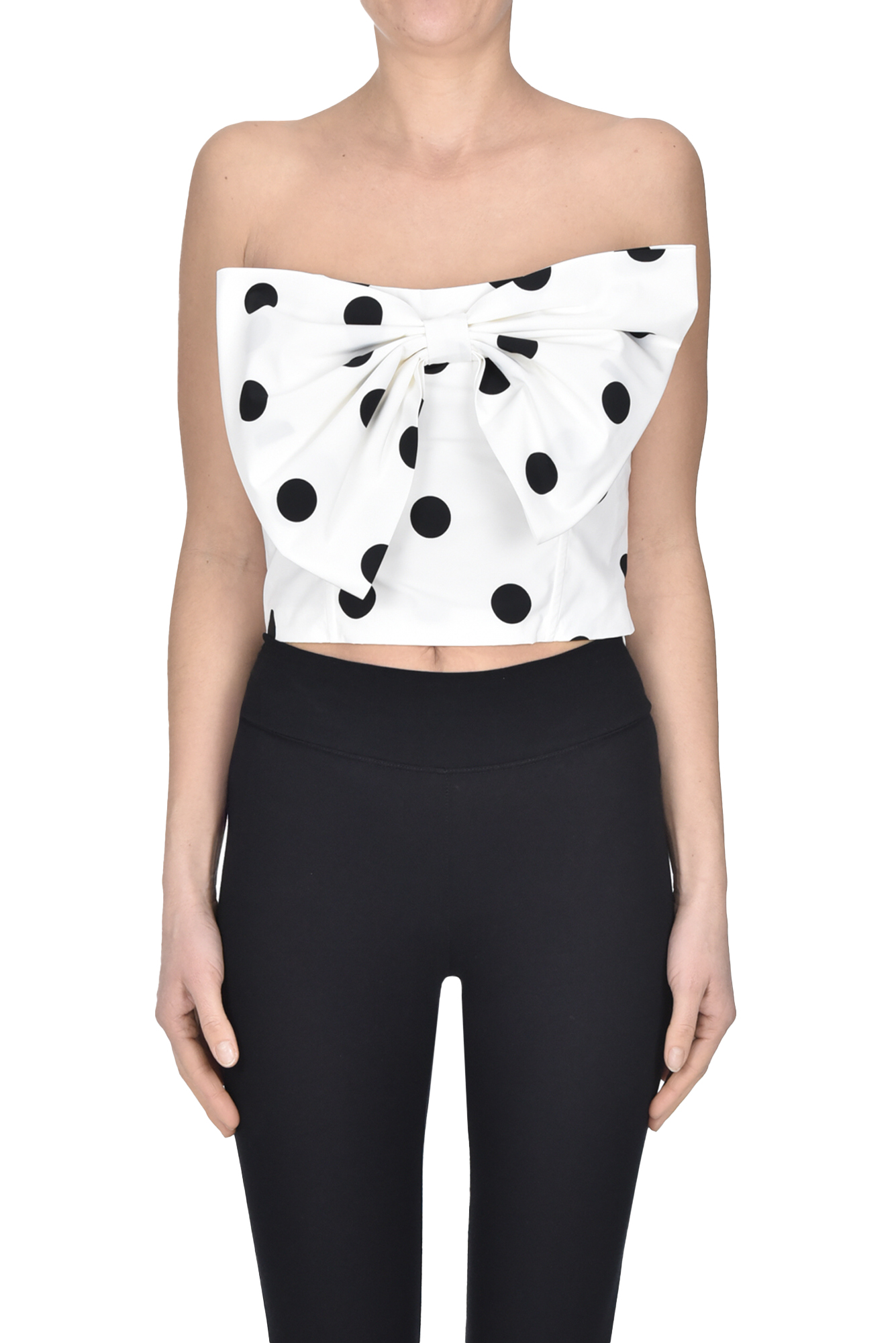 Essentiel Antwerp Polka Dot Bandeau Top In White