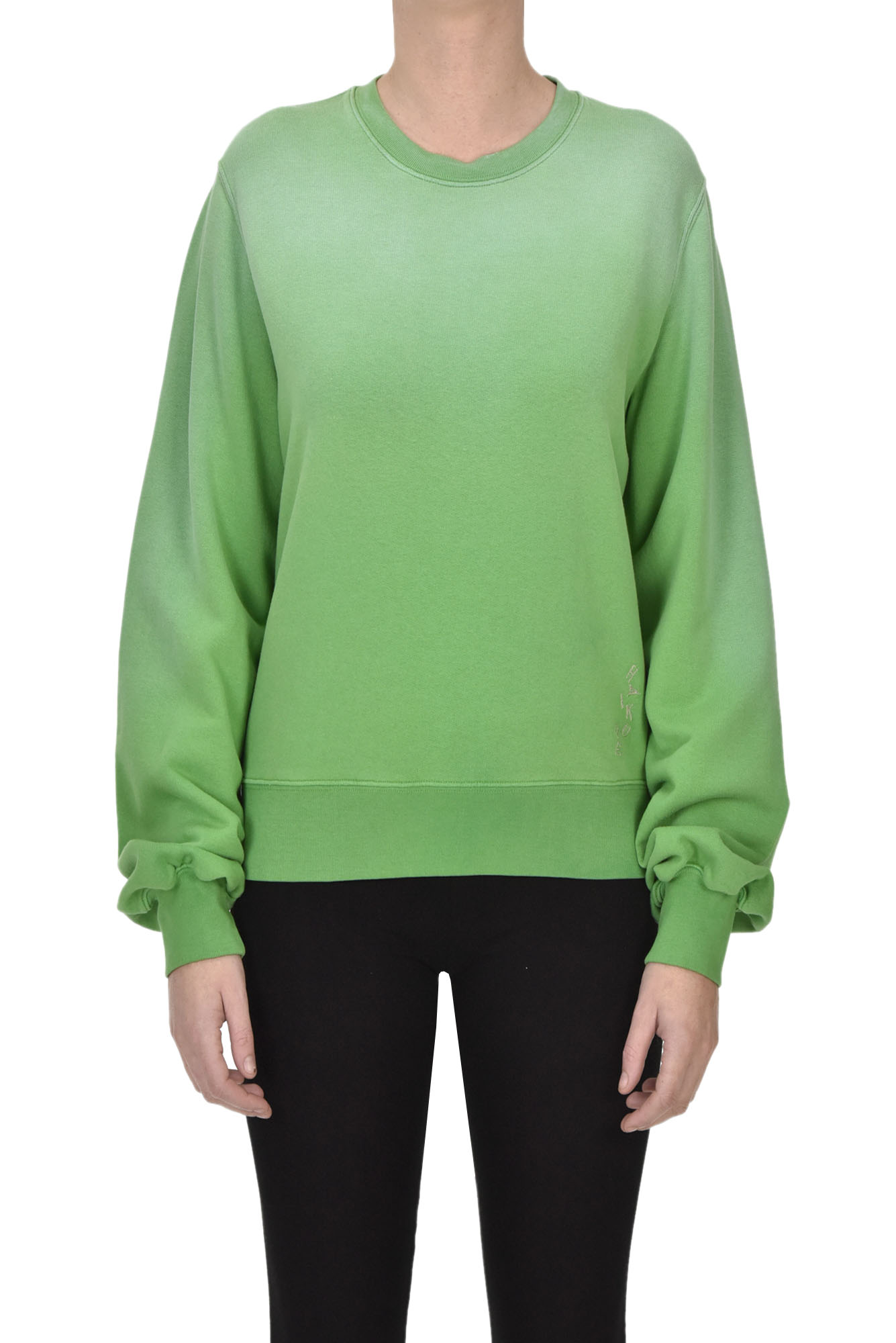 Haikure Gradient Effect Cotton Sweathshirt In Green