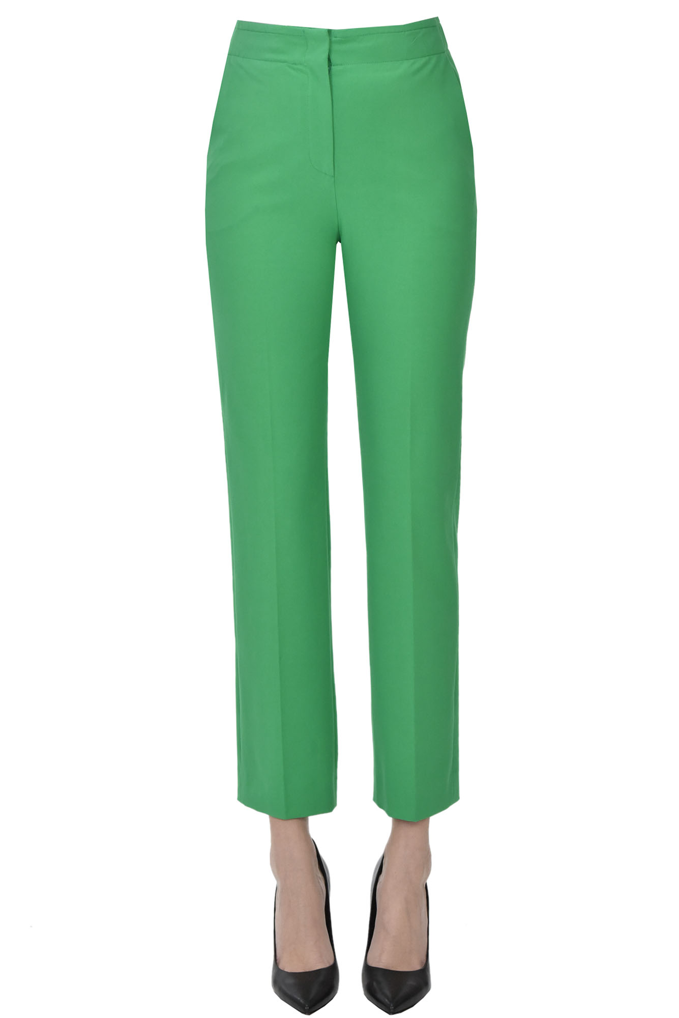 Via Masini 80 Cotton Trousers In Green