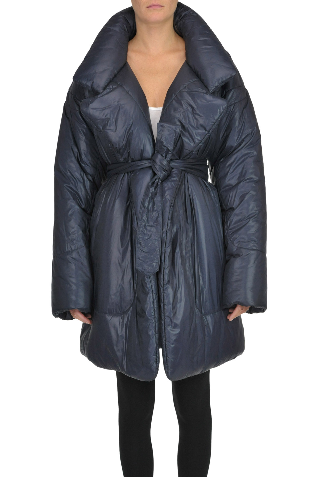 Norma Kamali Oversized Eco-friendly Down Jacket In Navy Blue | ModeSens