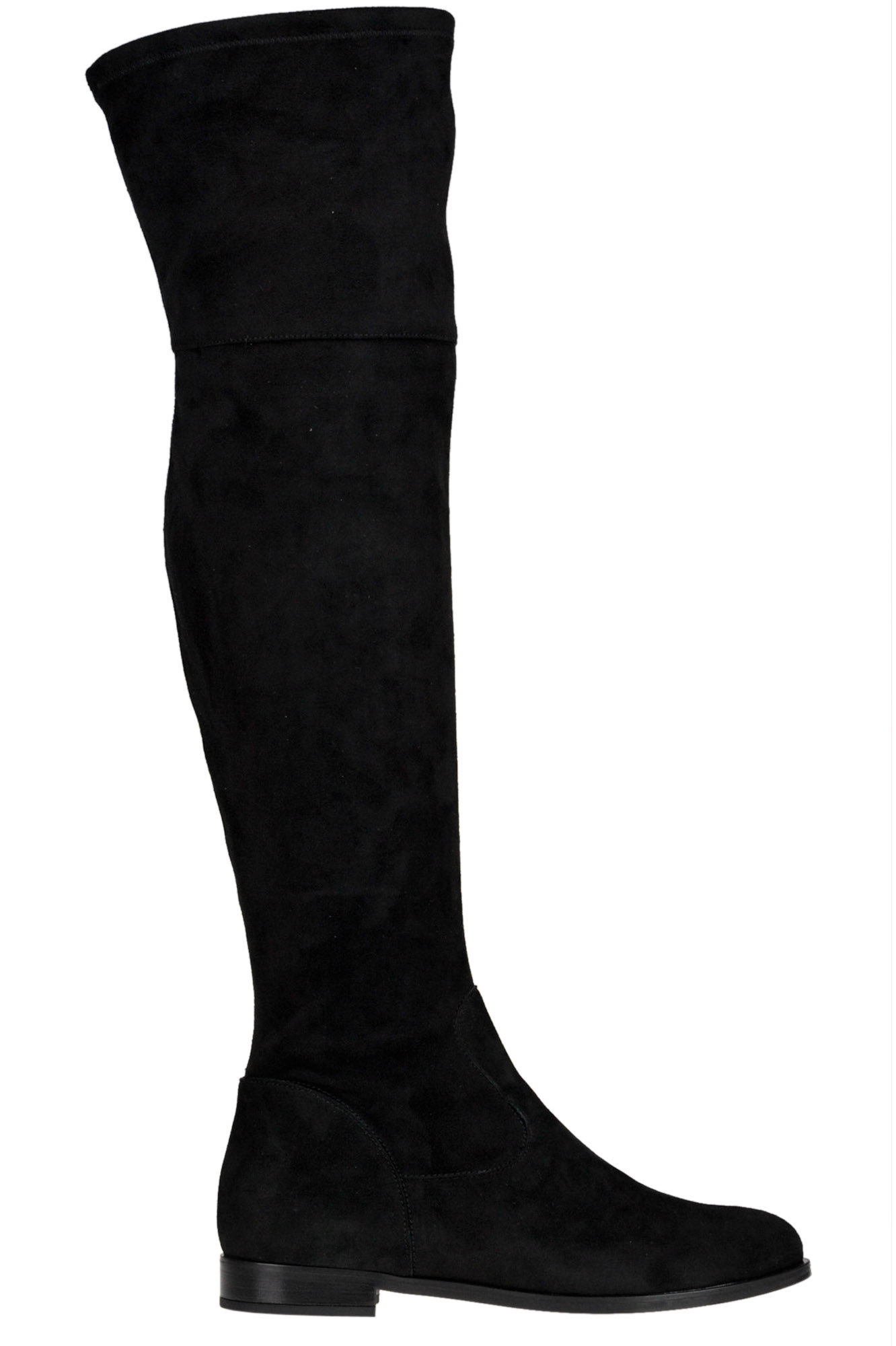 Anna Baiguera Over The Knee Suede Boots In Black