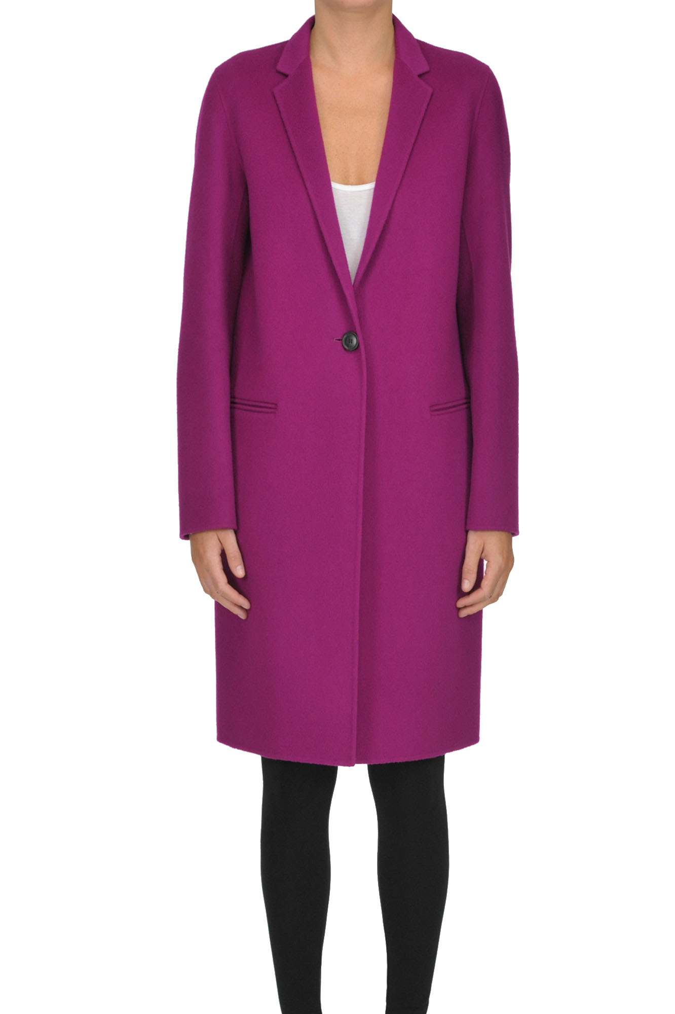 Theory Wool And Cashmere Coat In Plum
