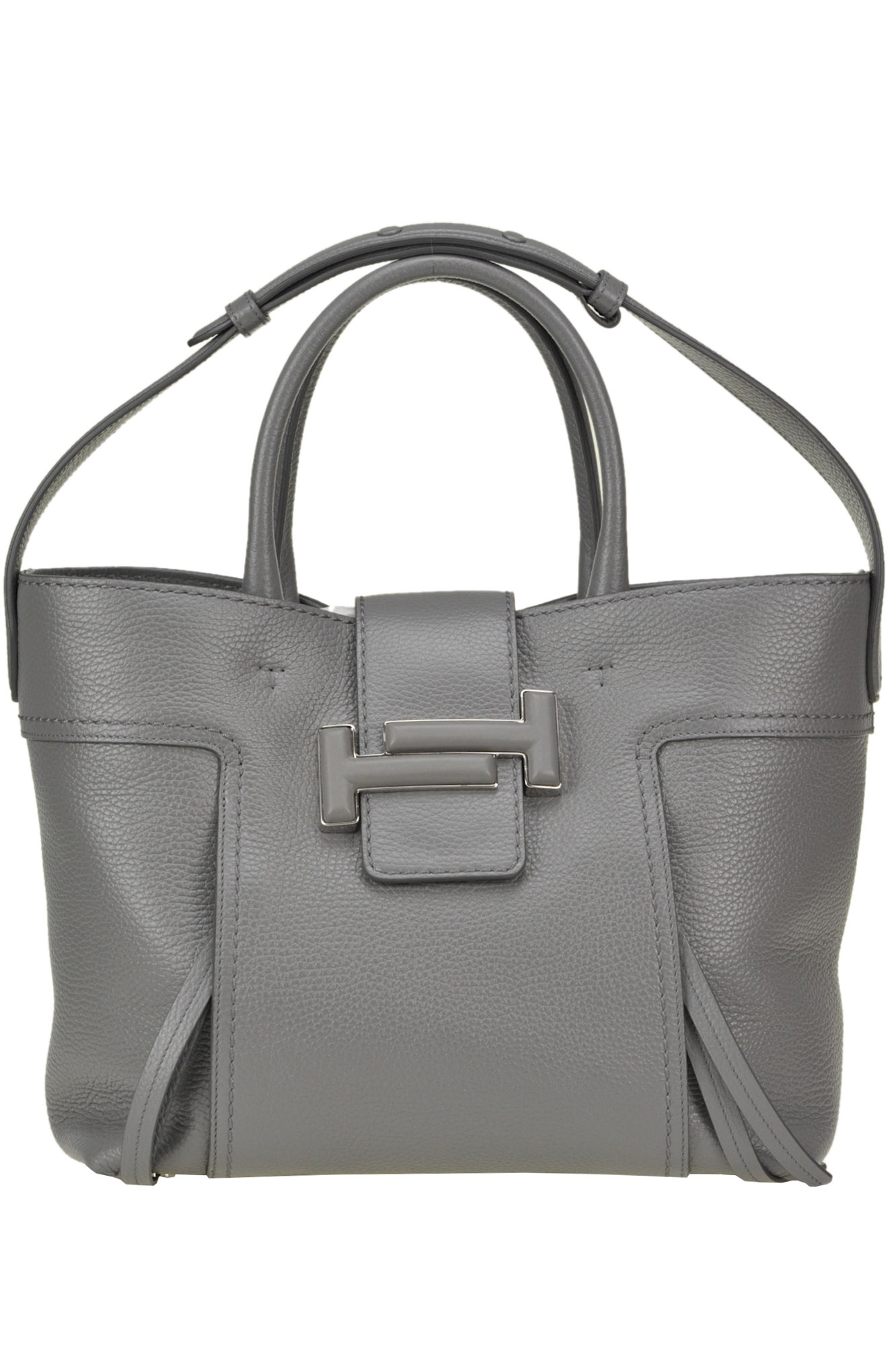 Tod's Double T Medium Shopping Bag In Grey