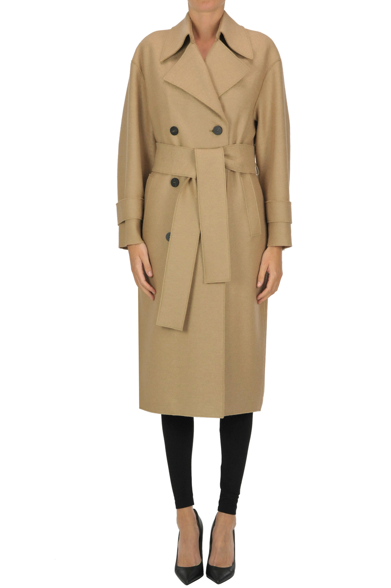 Cappotto doppiopetto in lana vergine