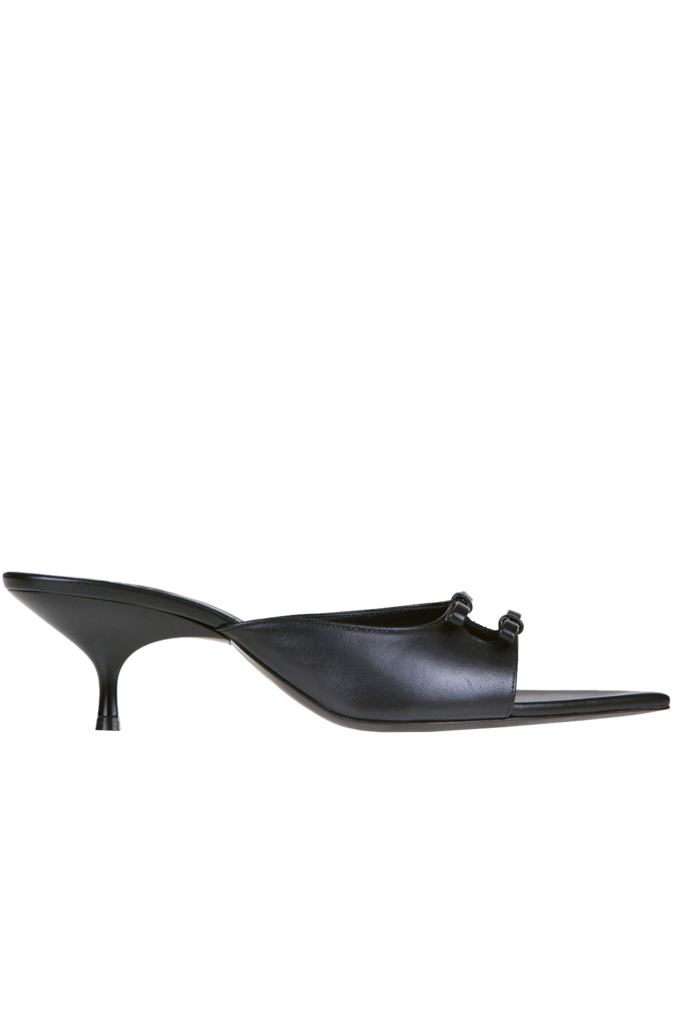 Gia Borghini Blanche Slipper-mule In Black Leather In Black