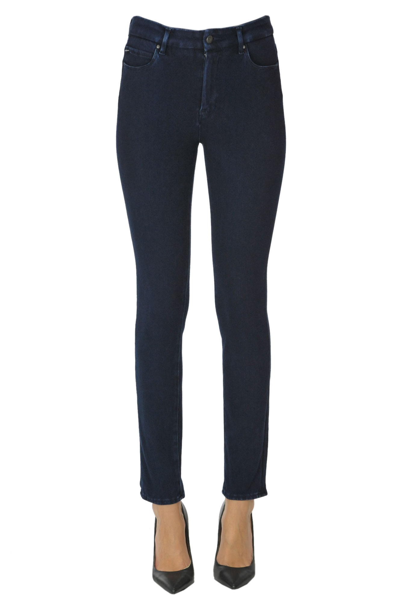 Atelier Cigala's Stretch Skinny Jeans In Navy Blue